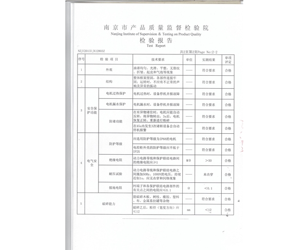 粉碎格柵檢測報告2